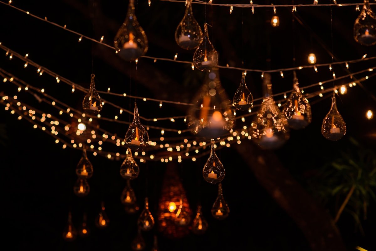 Edison String Light Canopy at Event — Ultimate Party Rentals