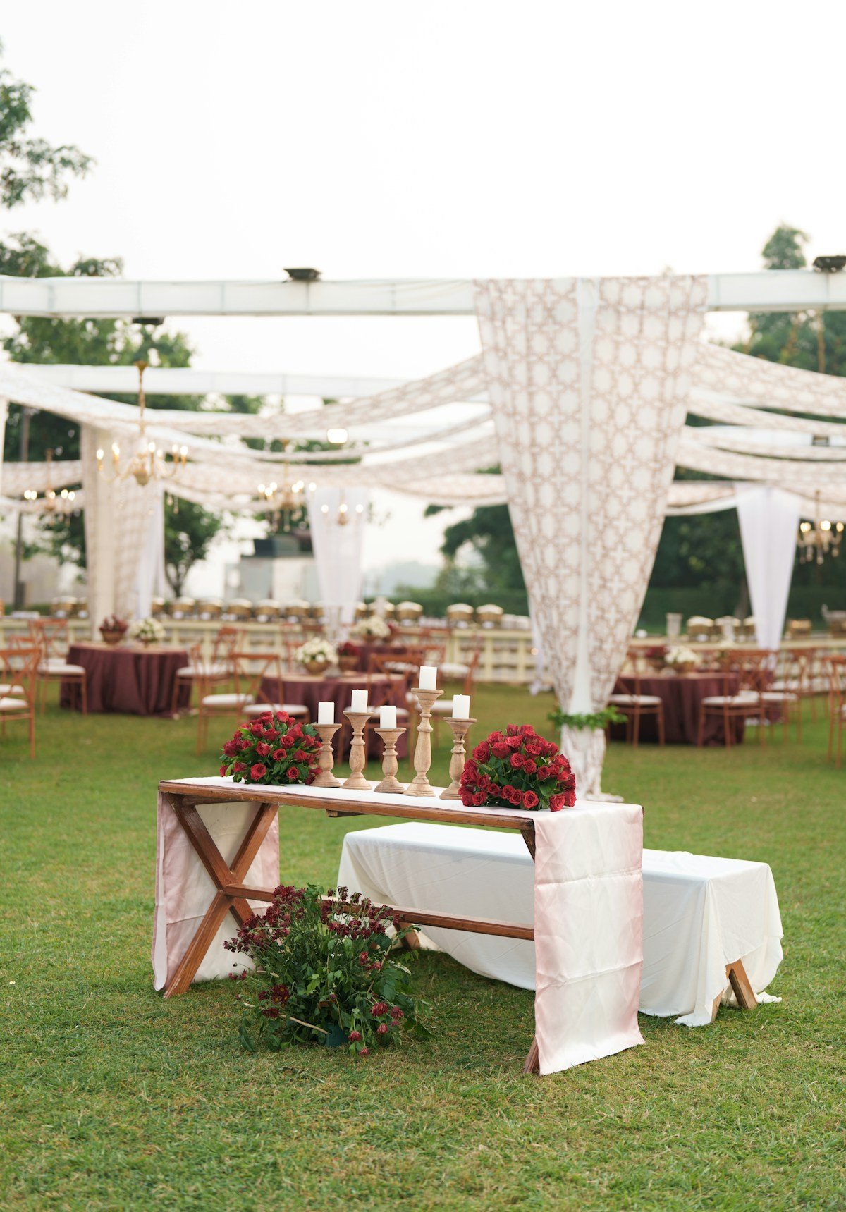 Floral Ceremony Arch at Outdoor Wedding — Ultimate Party Rentals